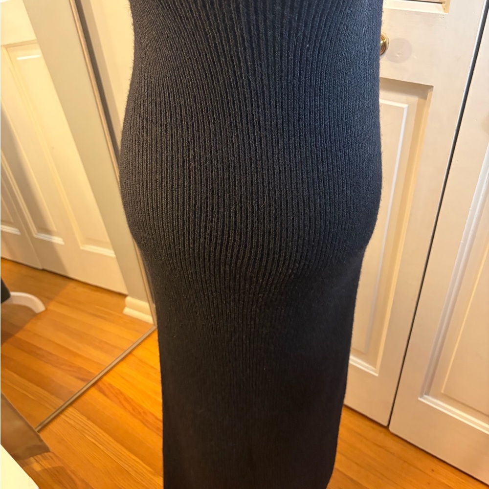 Massimo Dutti Black Sleeveless Ribbed Turtleneck Dress - Picture 3 of 12